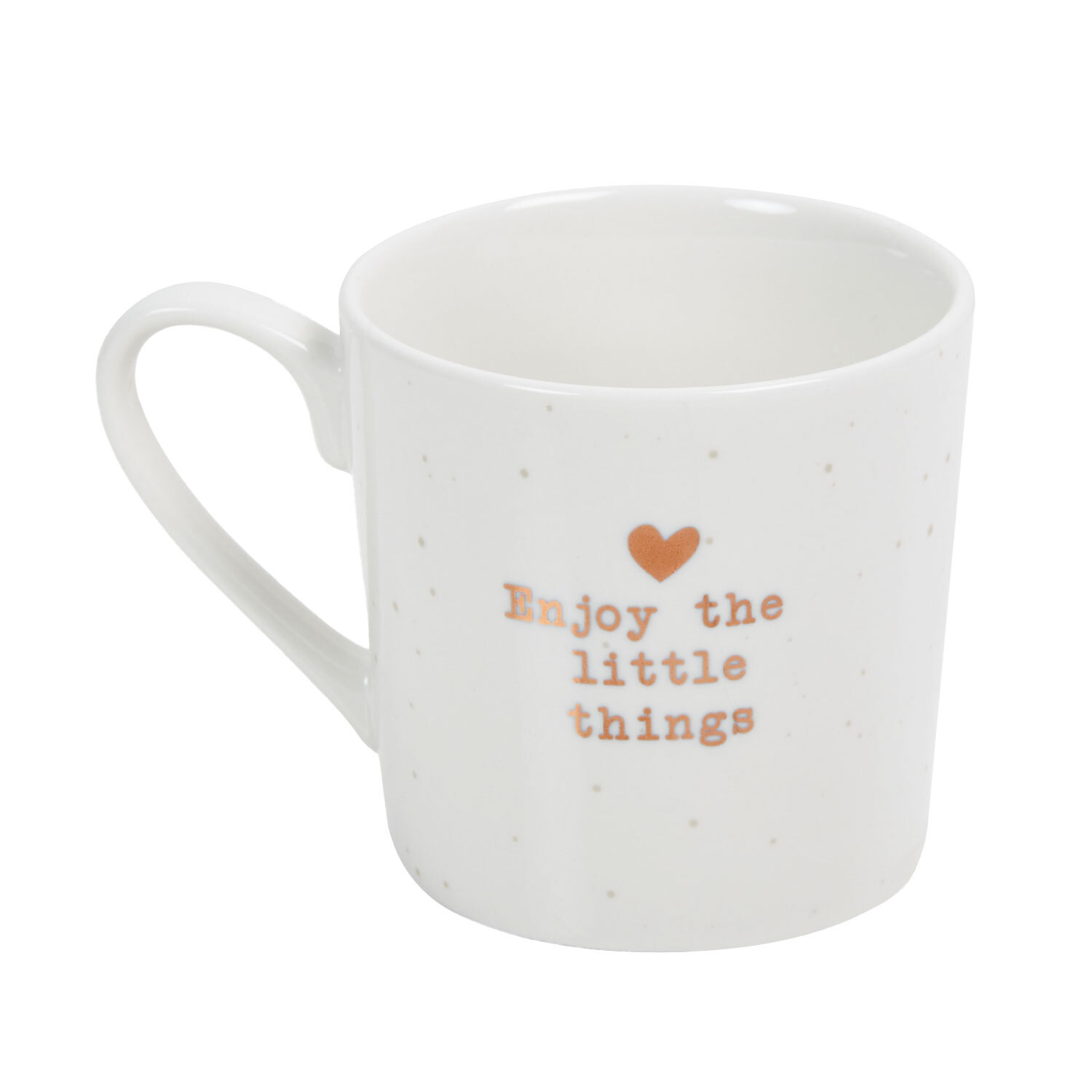 Gold Heart Conical Mug - White