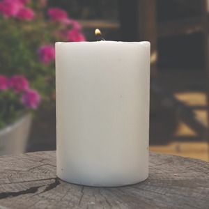 2x Natural Citronella Outdoor Pillar Candles Wind Resistant 38H