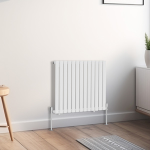 Oval Single Panel Horizontal Radiator White 600mm Tall