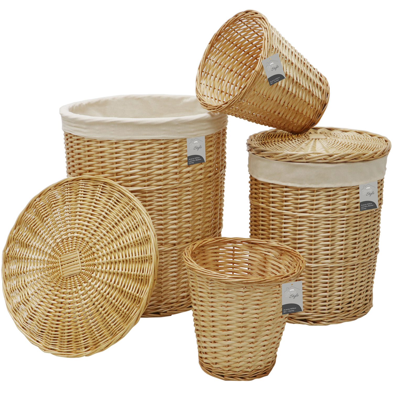 Image of JVL Acacia Willow Storage Baskets -&hellip;
