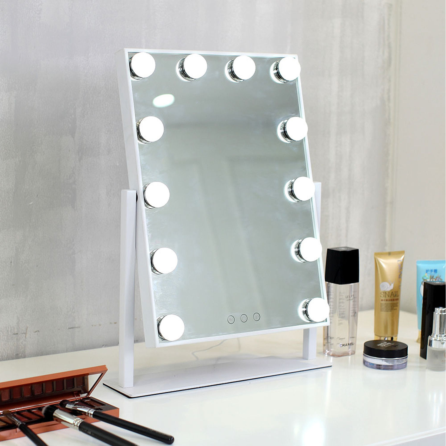 Brigitte Hollywood Vanity Mirror With Led Lights - White