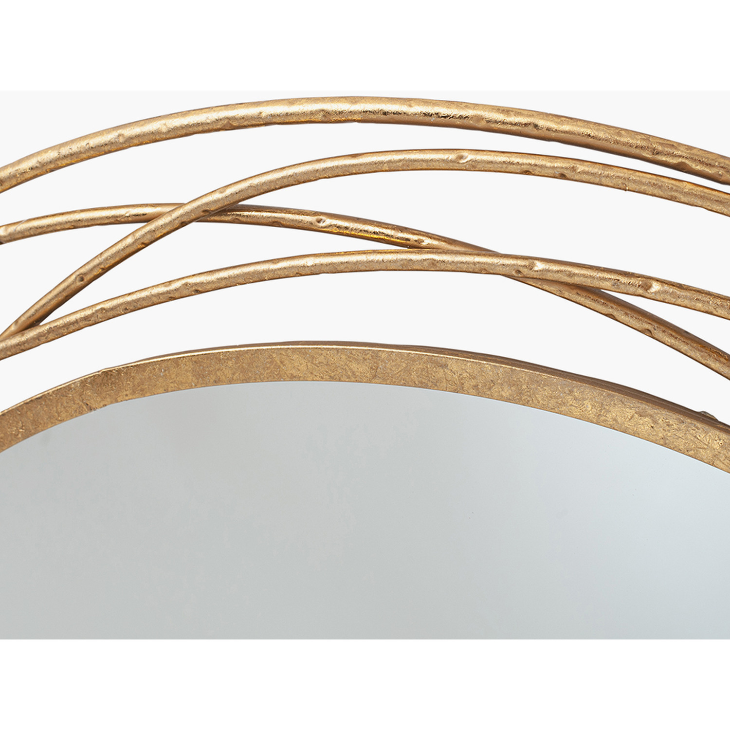 Swirl Round Wall Mirror - Gold