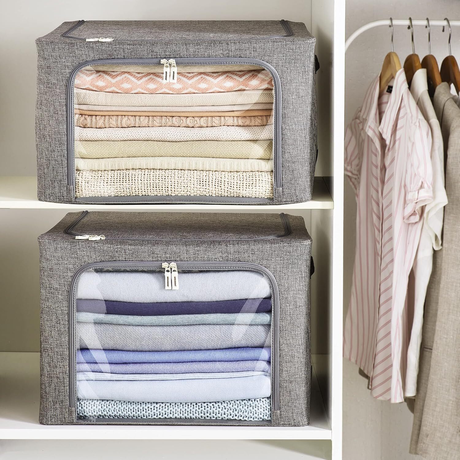 Image of Set of 2 Foldable Clothing Storage&hellip;