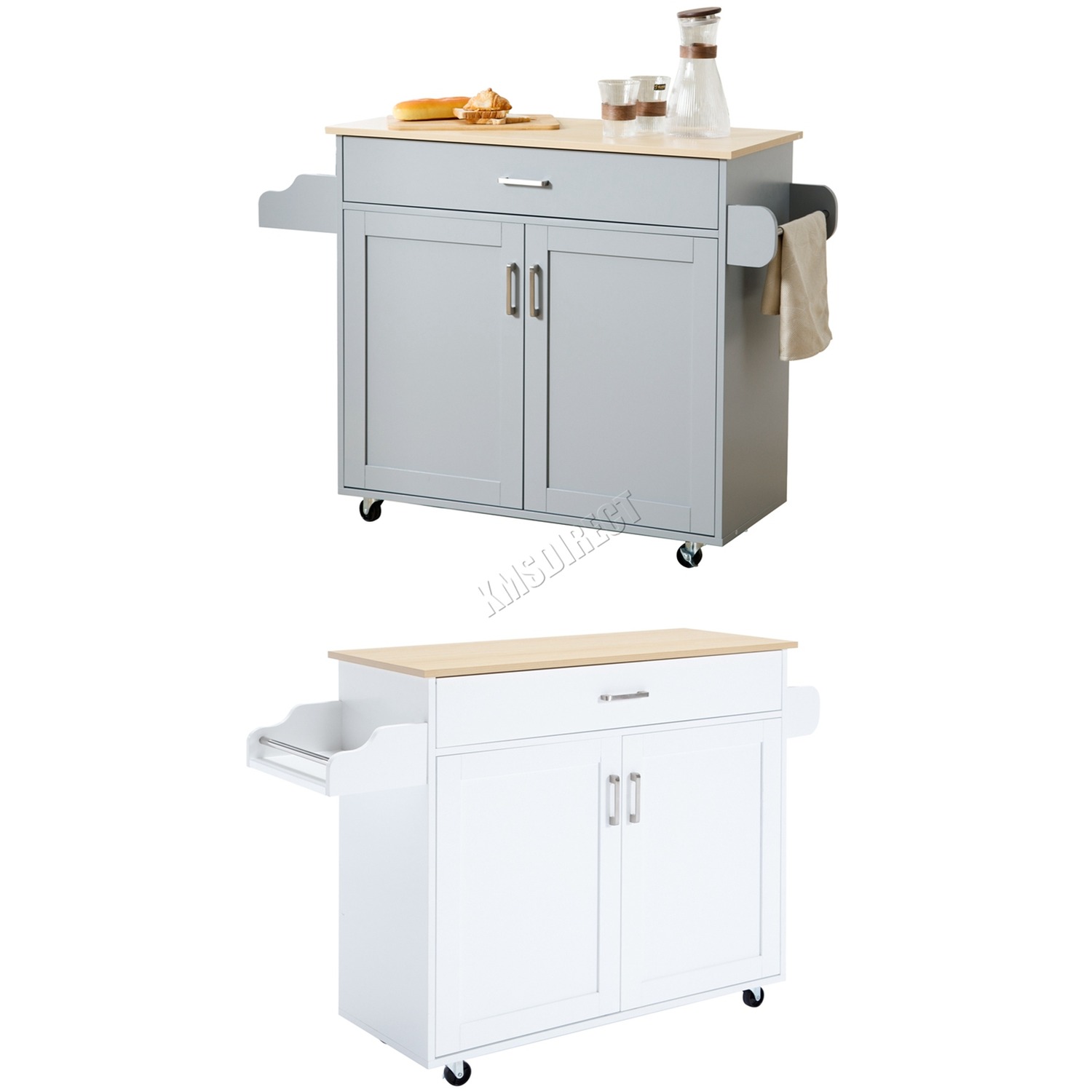 Safavieh Healy Clear Acrylic Kitchen Cart With Wheels – Stylish Mobile Storage (White) - View #9