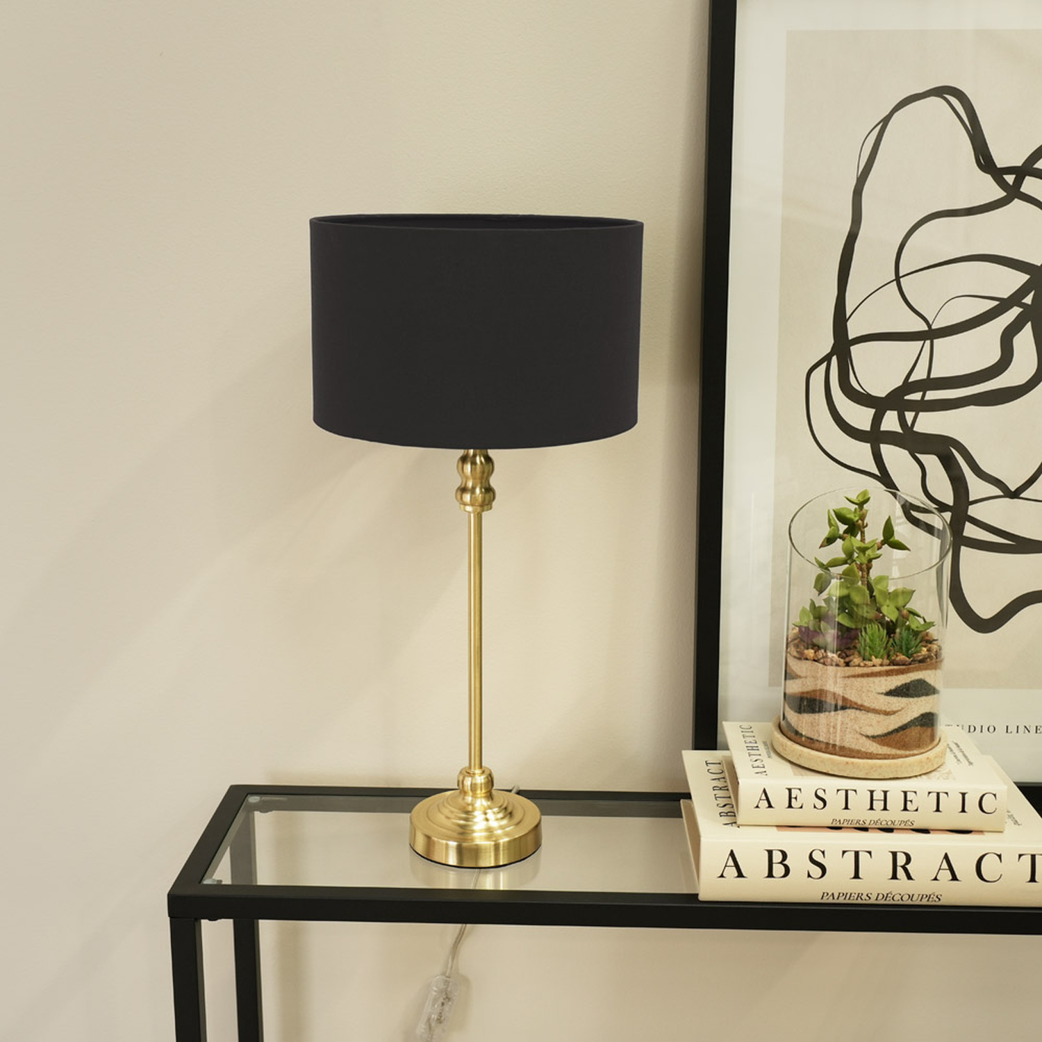 Image of Maggie Gold Table Lamp Drum Shade&hellip;