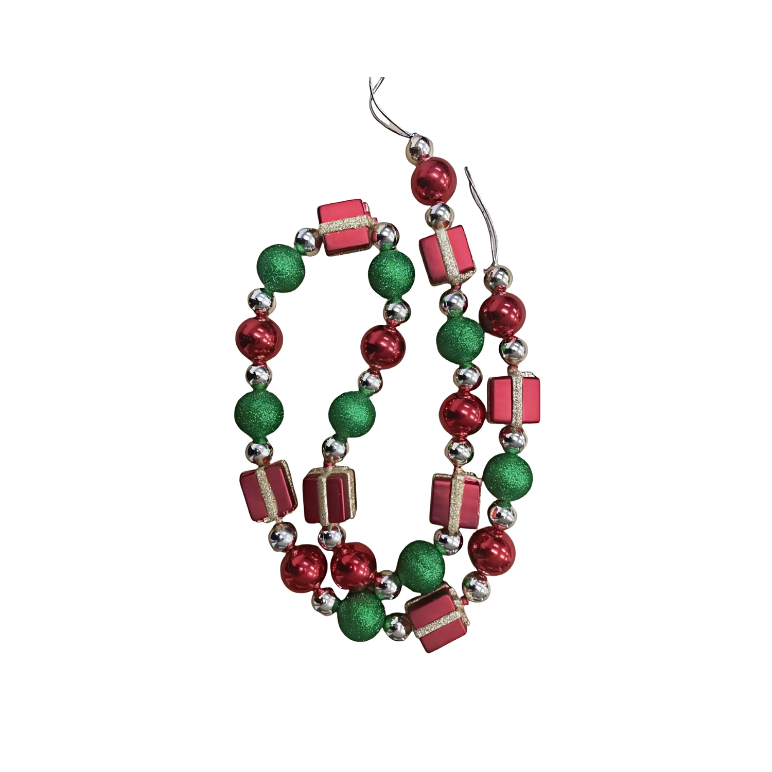Sleigh Bells Ring Festive Bauble Garland - Red and Green