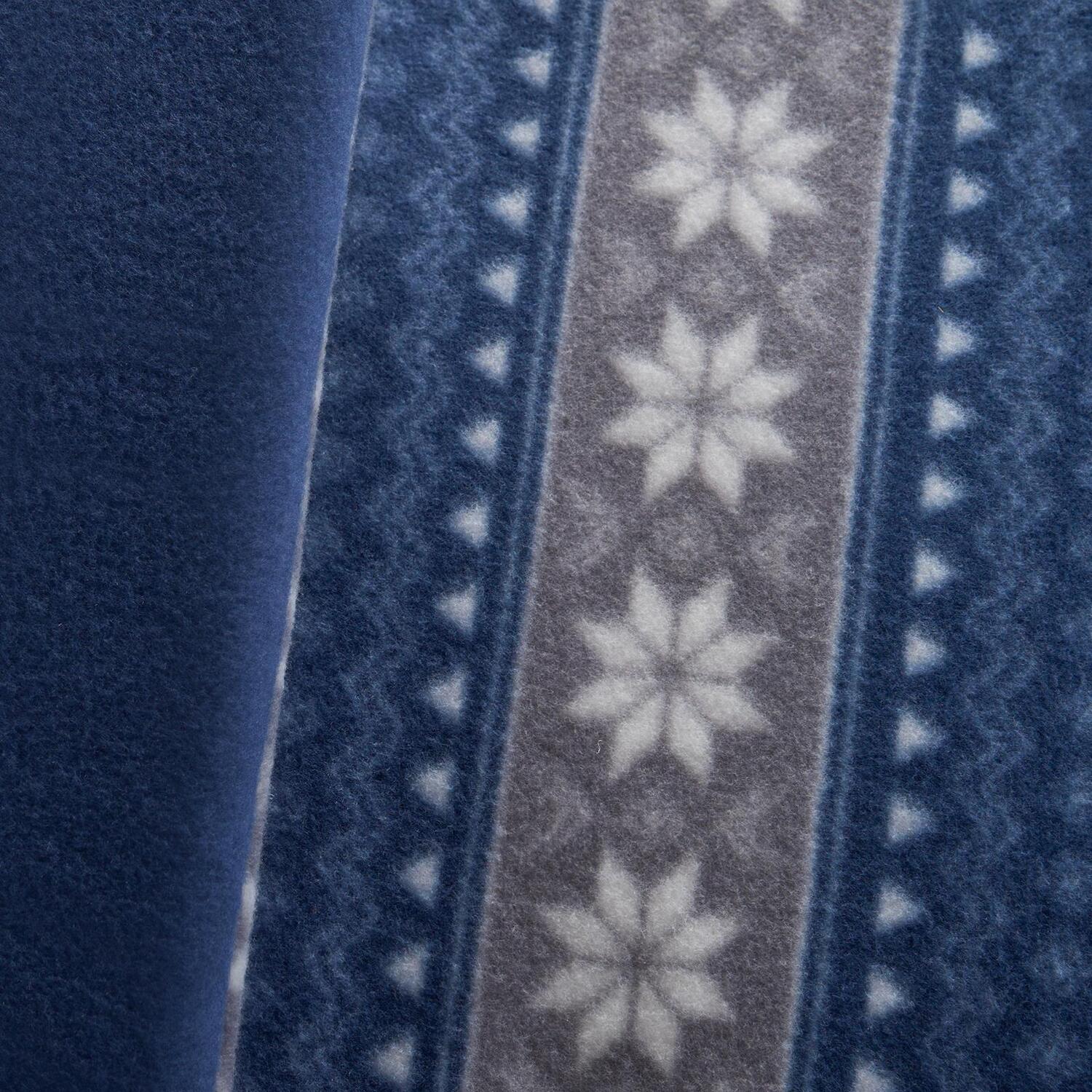 Nordic Christmas Fleece Duvet Set - Navy Blue Double