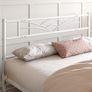 White / Double Metal Bed Frame with Cloud Design shot 7217641