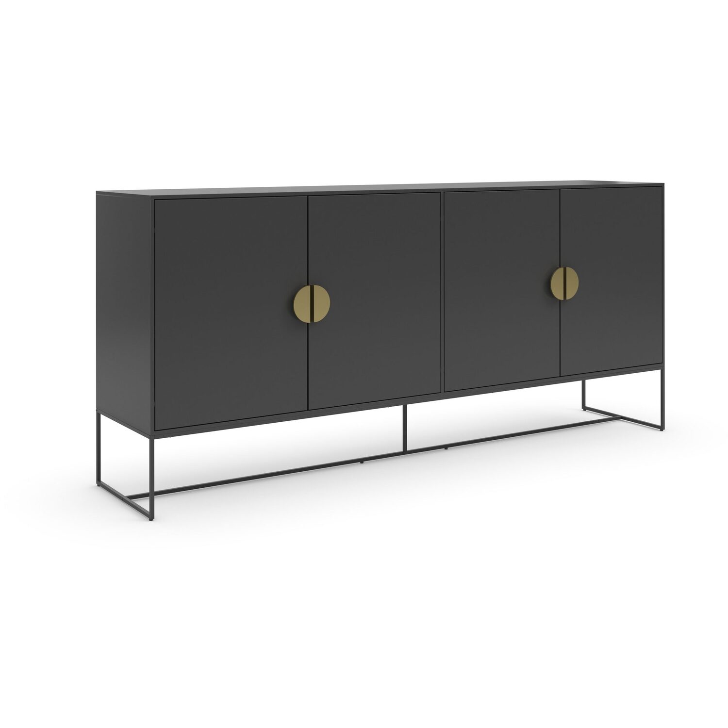 Asia Sideboard 4 Doors With 1 Fixed Shelf - Anthracite