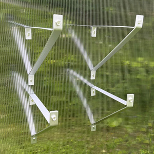 Silver / 1 Pair of Aluminium Greenhouse Shelving Brackets (27cm) shot 7455066