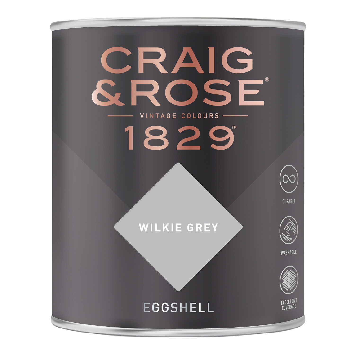 Craig & Rose Craig And Rose Eggshell Paint - Wilkie Grey