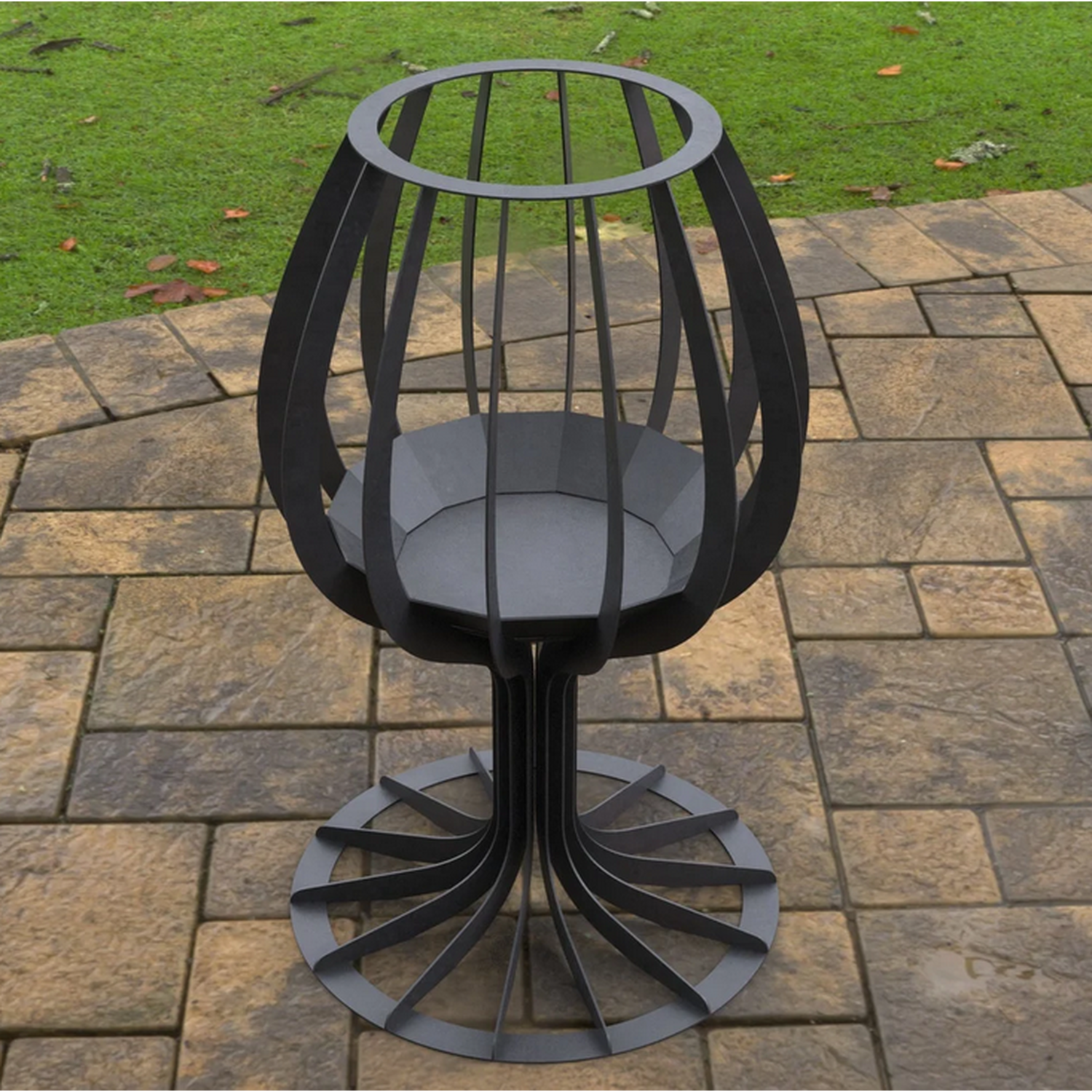 Wine Glass Fire Pit - Black