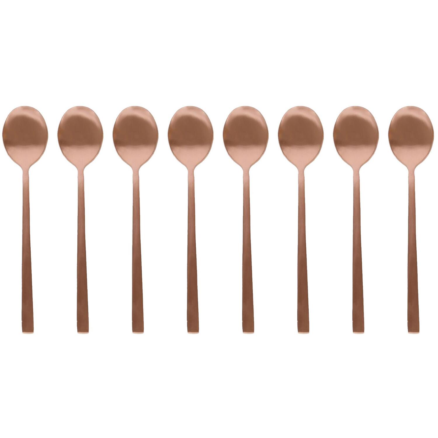 Image of Stainless Steel Metallic Coloured Teaspoons -&hellip;