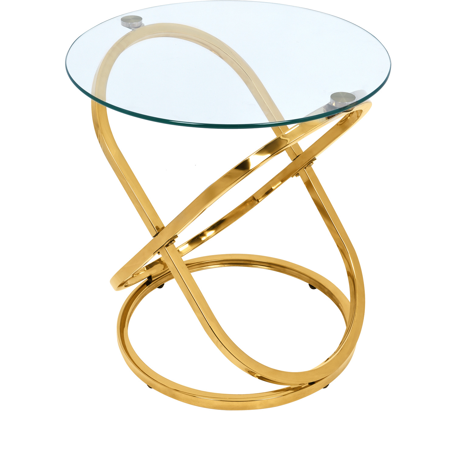 Round Side Table with Glass Top