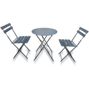 Metal Bistro Garden Foldable Table Chairs Balcony Set