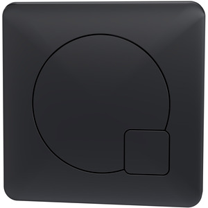 Square Dual Flush Push Button Matt Black 70mm