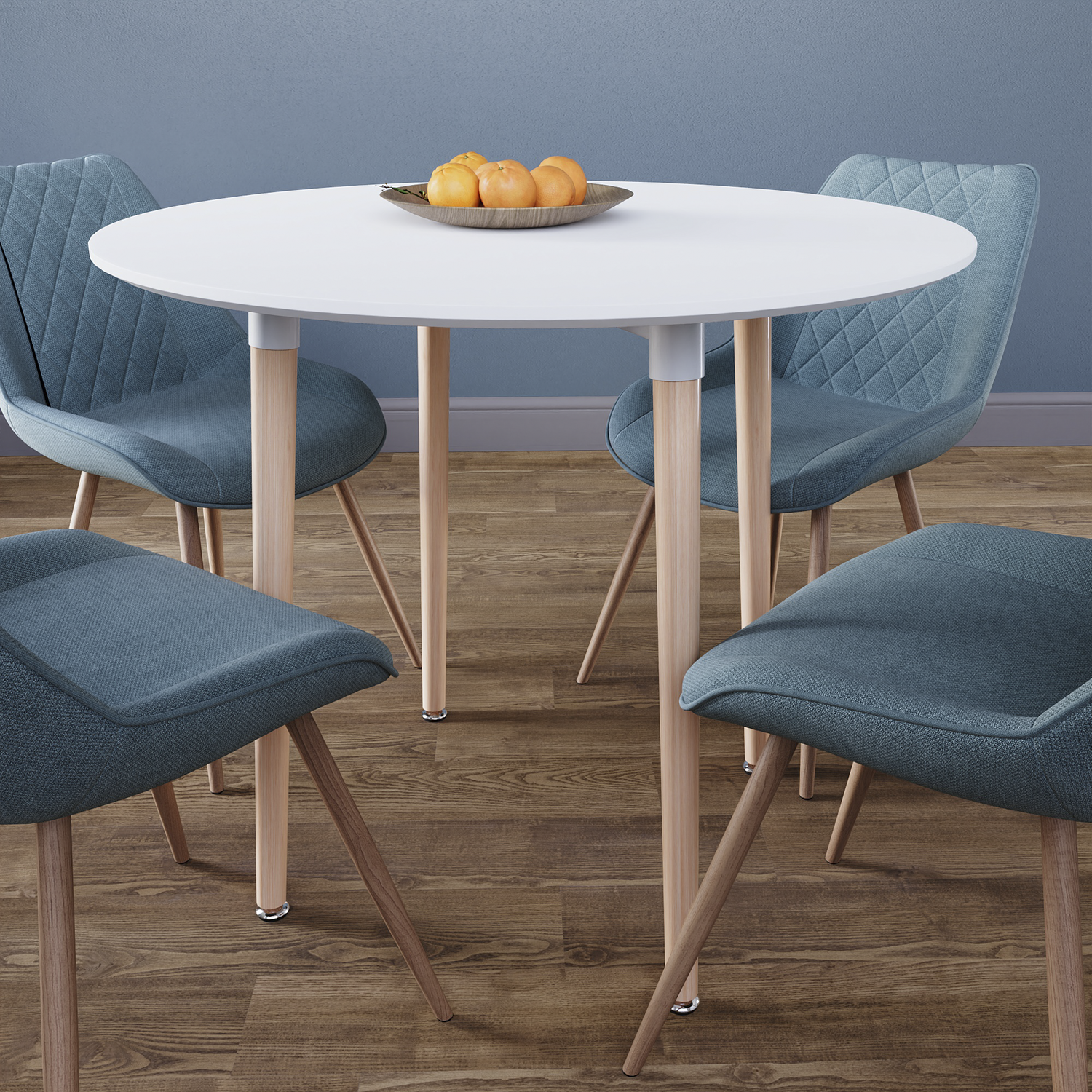 Batley Round Dining Table - White 90cm