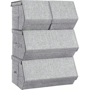 SONGMICS Stackable Storage Boxes Set of 4