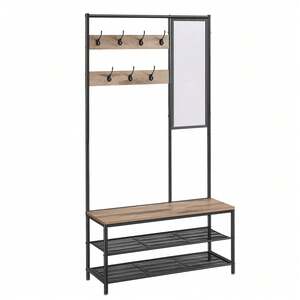 VASAGLE 4-in-1 Coat Rack with Shoe Storage