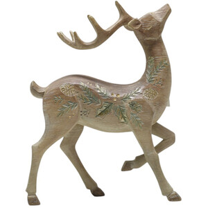 Scandi Wood Effect Reindeer Standing Decoration