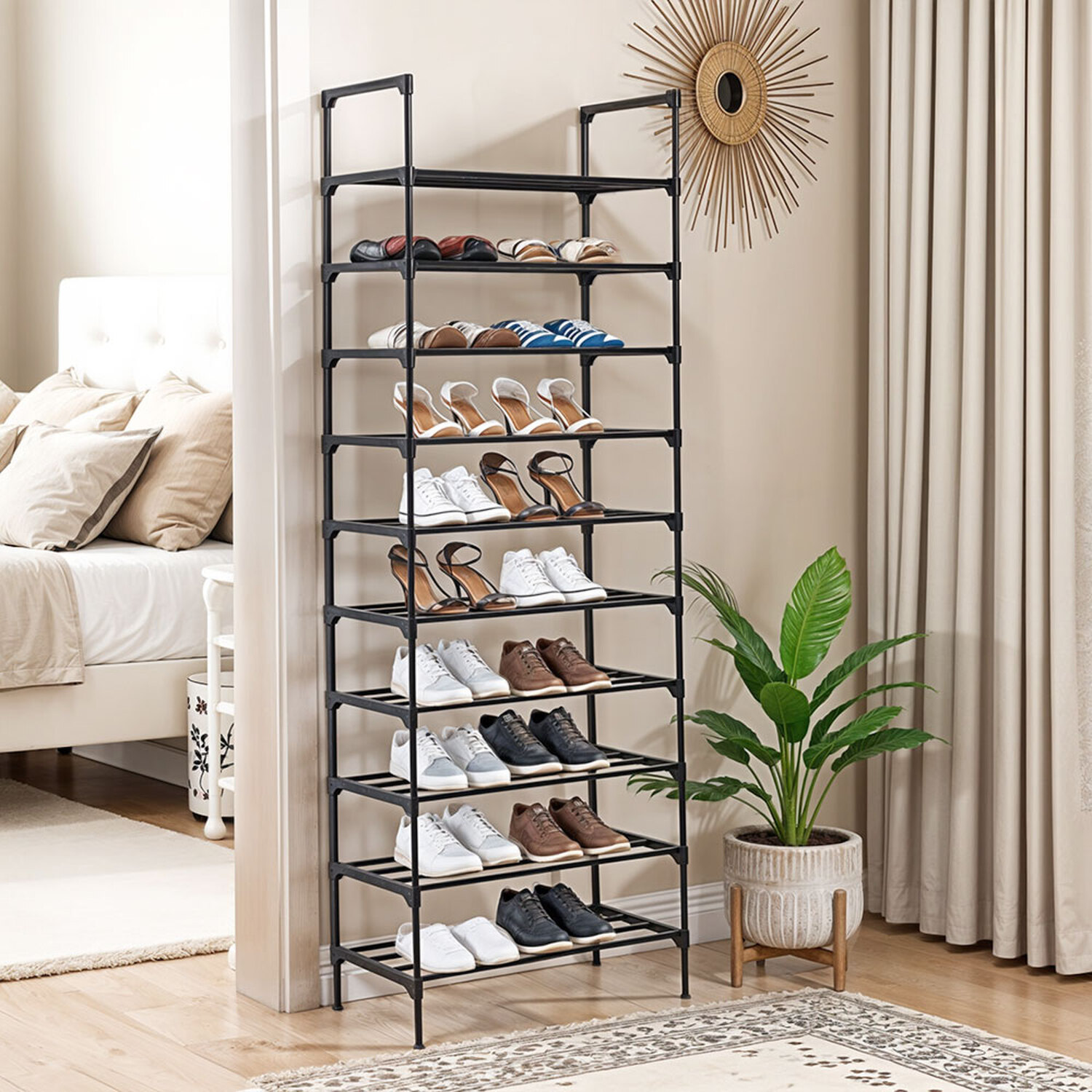 Human Shoe Rack Lifeideas 10-Tier Metal Shoe Rack