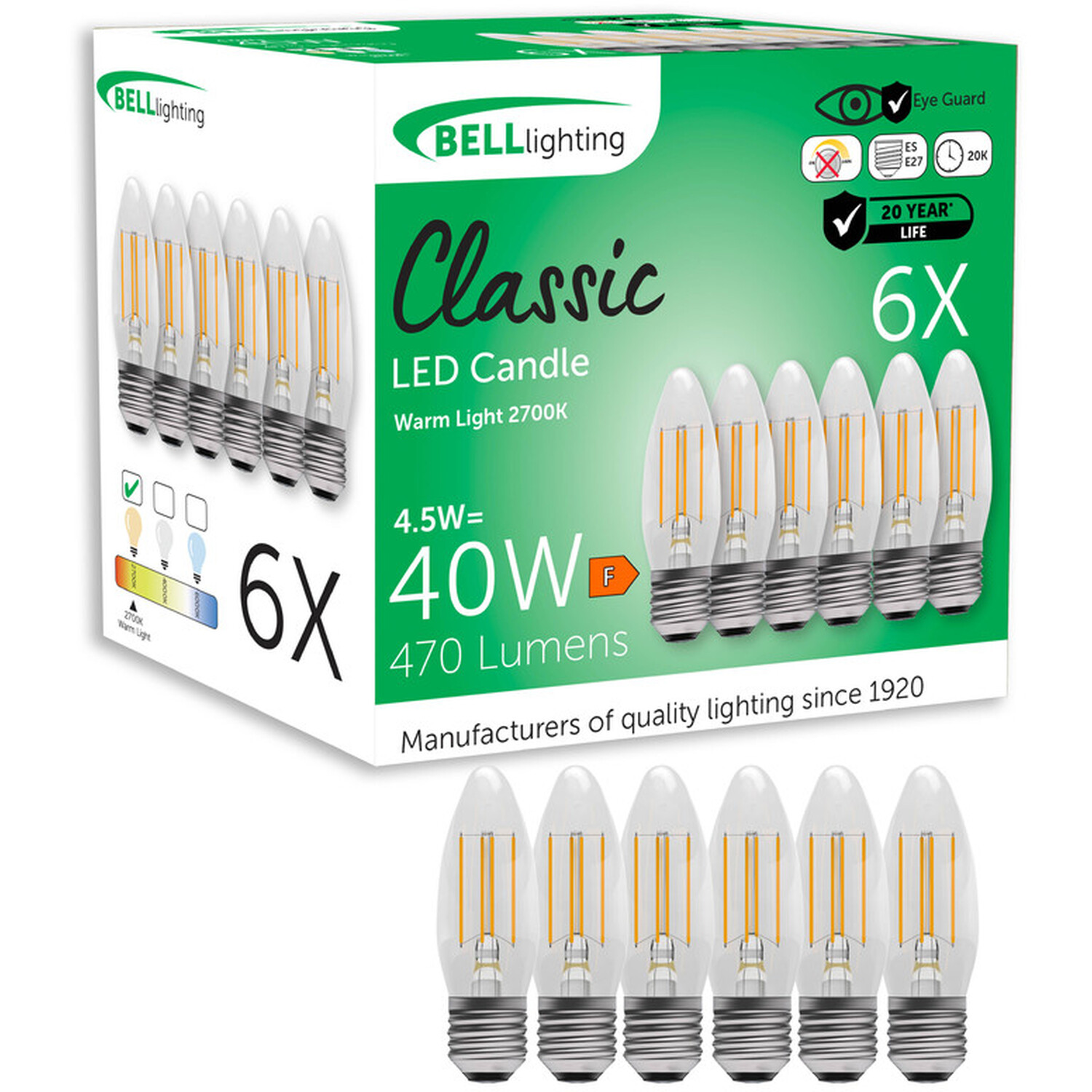 Image of E27 Filament LED Candle Bulb Warm&hellip;