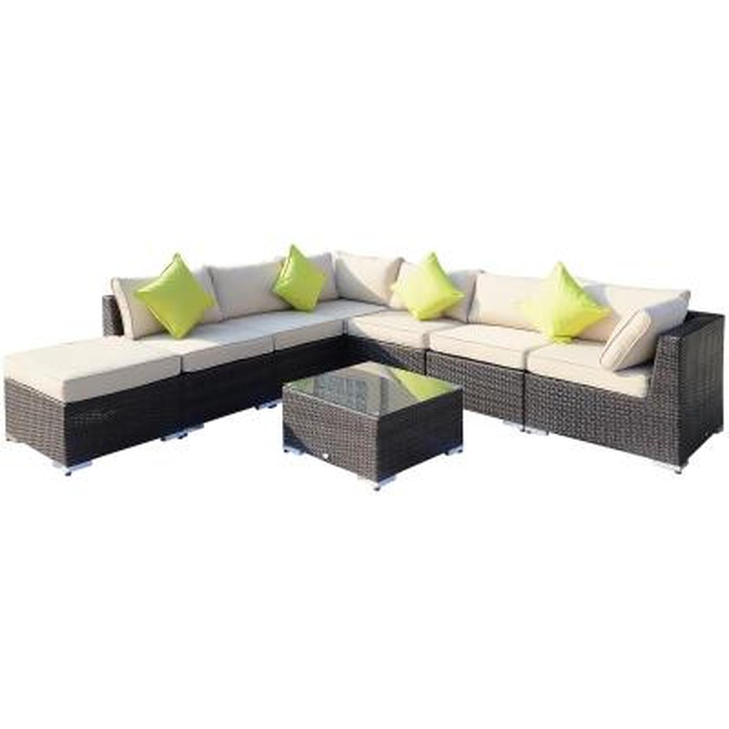 Big Easy Rattan Corner Sofa Set - Brown