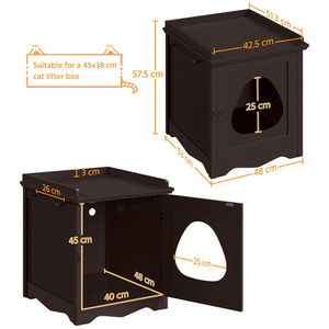 Espresso / 48cm Yaheetech Indoor Pet House Litter Box  shot 10006154