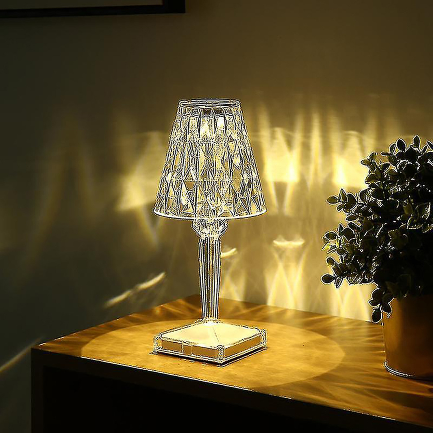 Dimmable Led Desk Lamp Rechargeable - Transparent