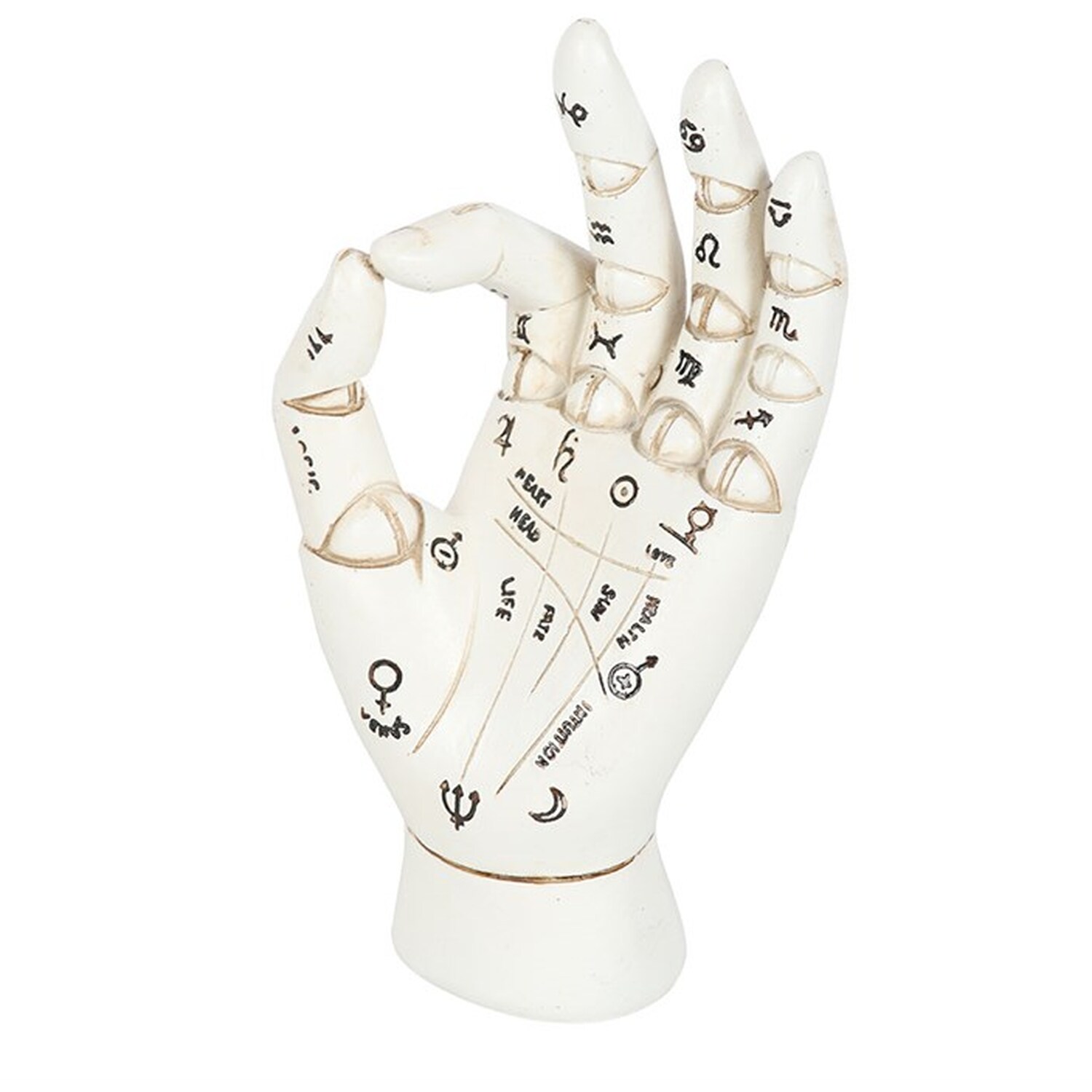 Palmistry Hand Decor Accent For Unique Home Styling - White