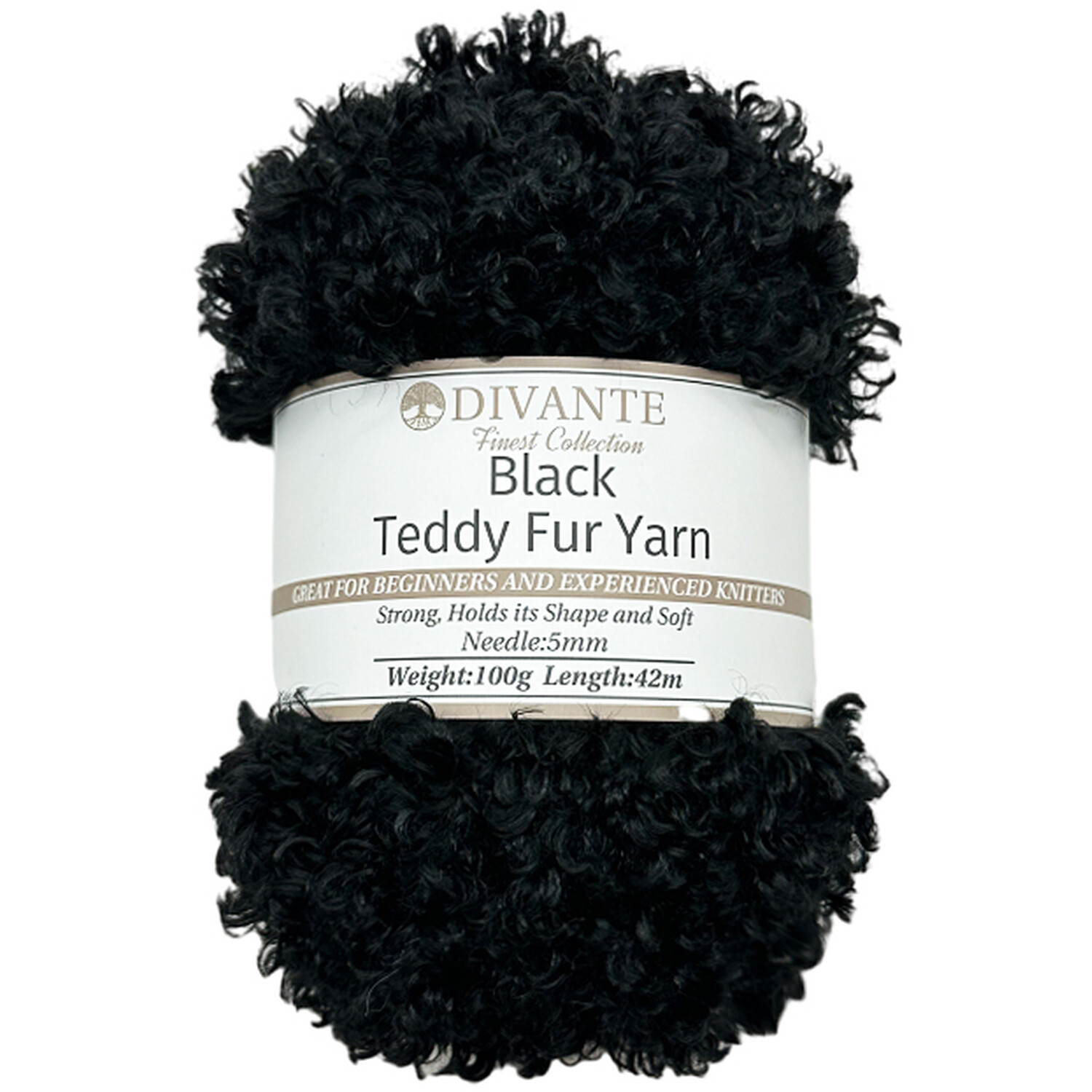 Teddy Fur Yarn Black Divante - Image 2