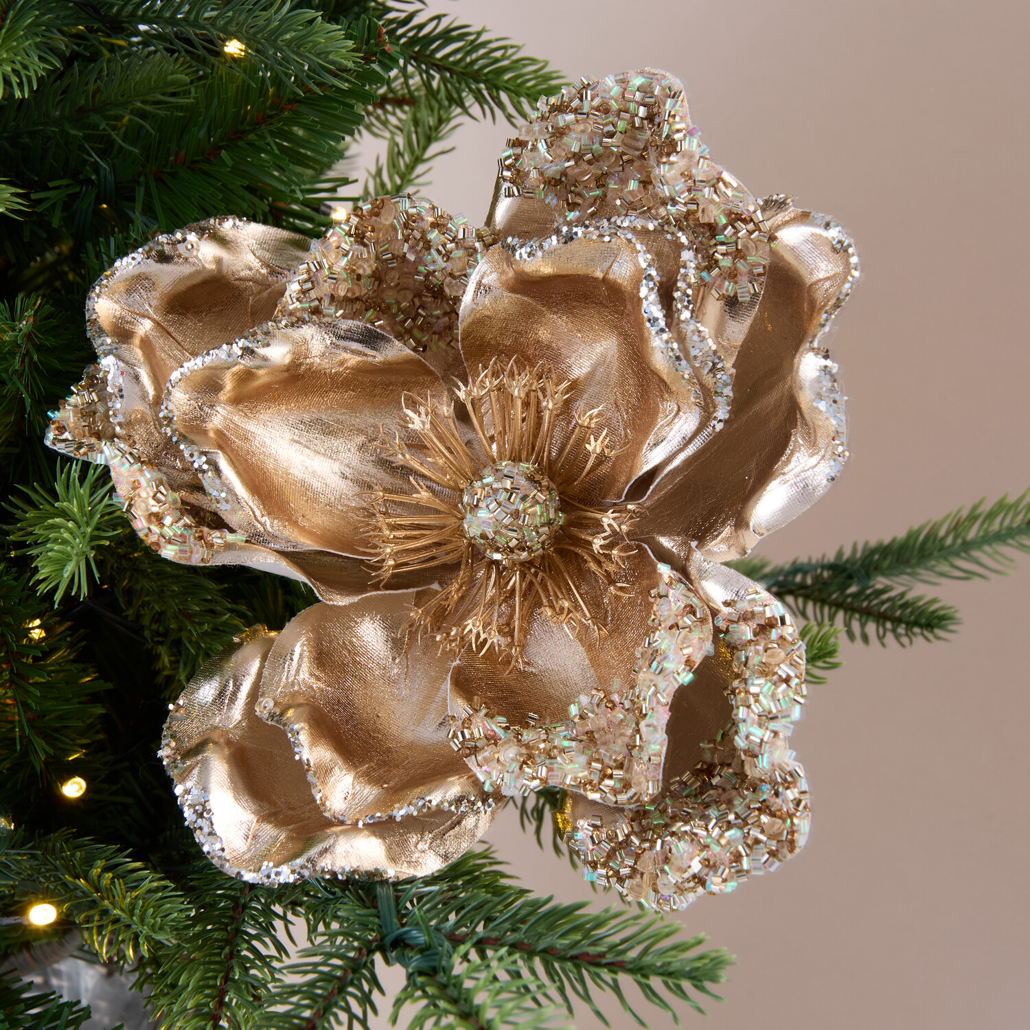 Blushing Ballroom Glitter Magnolia Pick - Champagne