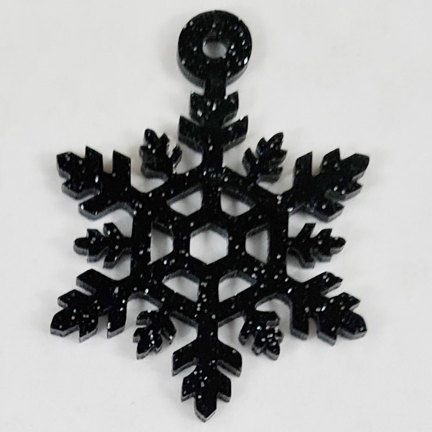 Glitter Snowflake Style 2 Christmas Decoration - Black