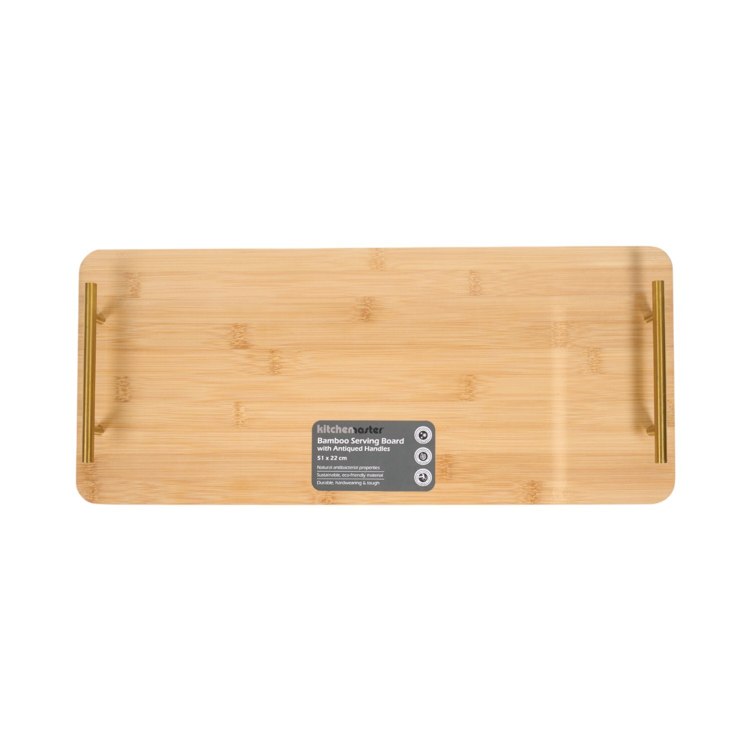 Image of Bamboo Serving Board with Antiqued Handles&hellip;