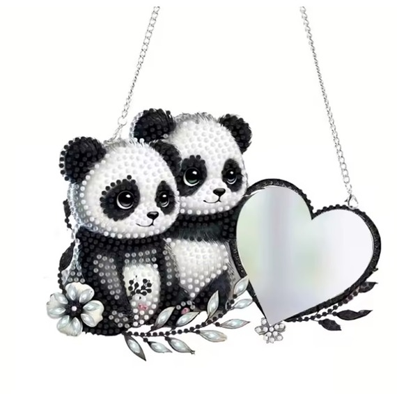 Pack of 1 Panda with Mirror Diamond Art Kit
