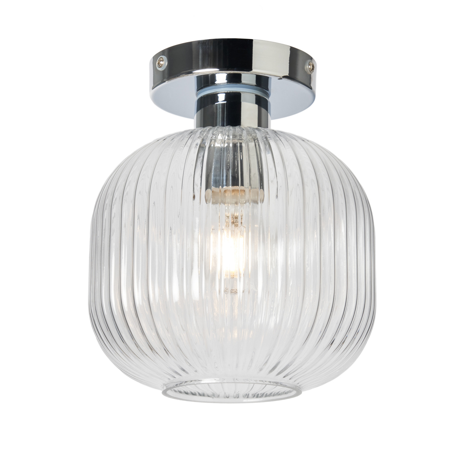 Karson Bathroom Flush Ceiling Light - Chrome