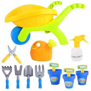 14 Pieces Kids Garden Wheelbarrow Play Set