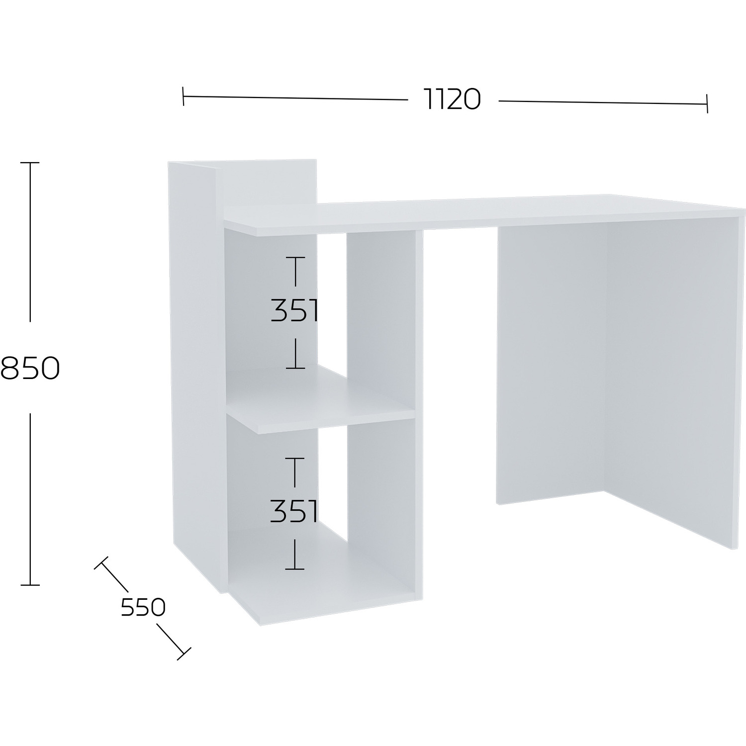 Computer Desk Shefa Line Iris - White