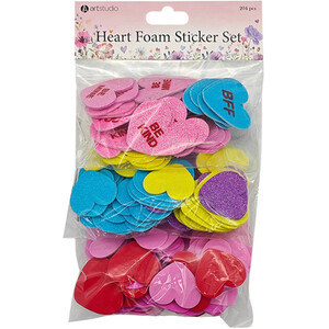 204 Piece Heart Foam Sticker Set