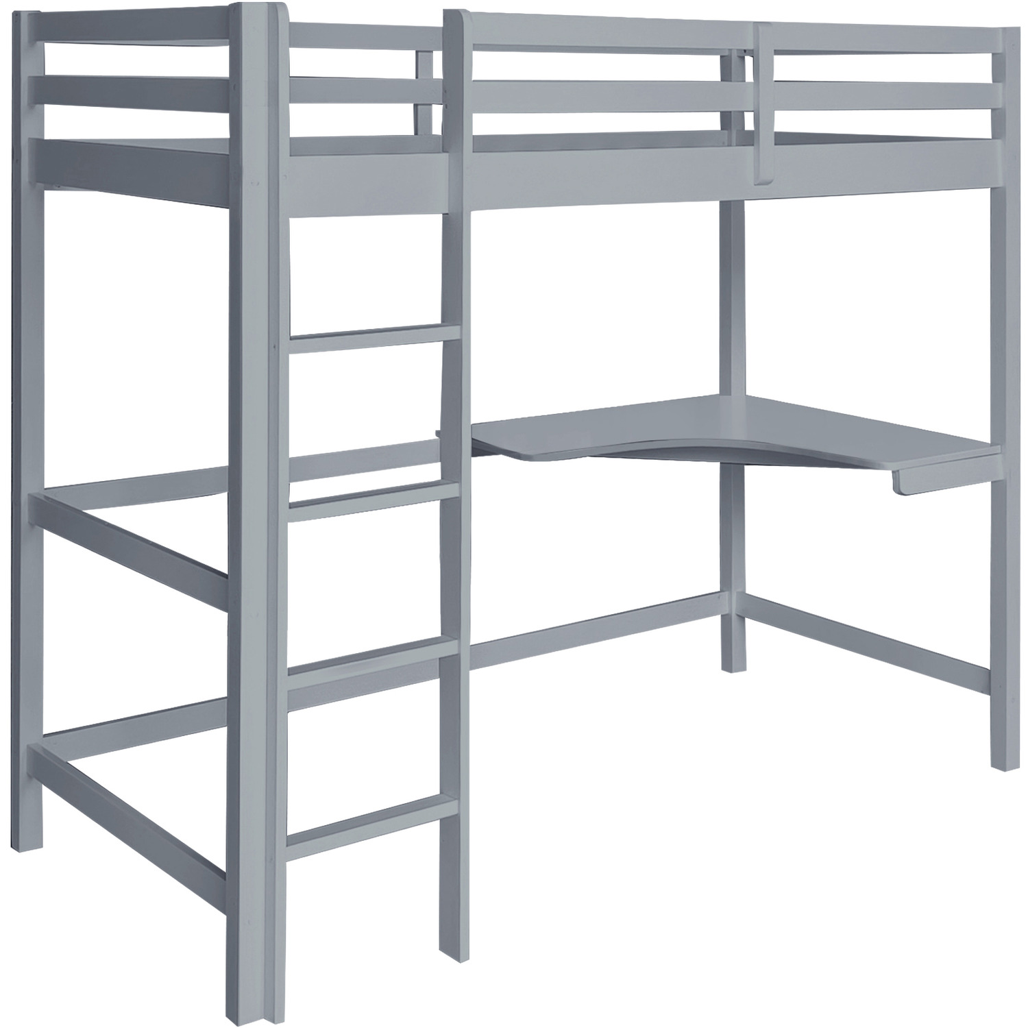 High Sleeper Bed With Corner Desk - Grey