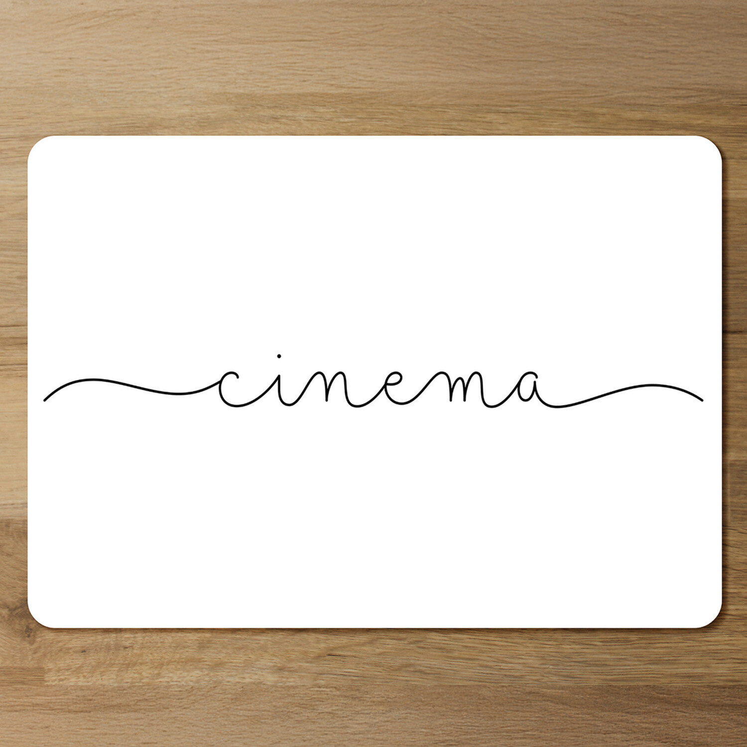 Text Cinema Designer Placemat Set - White