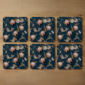 The Moon Butterflies  Flowers Coaster