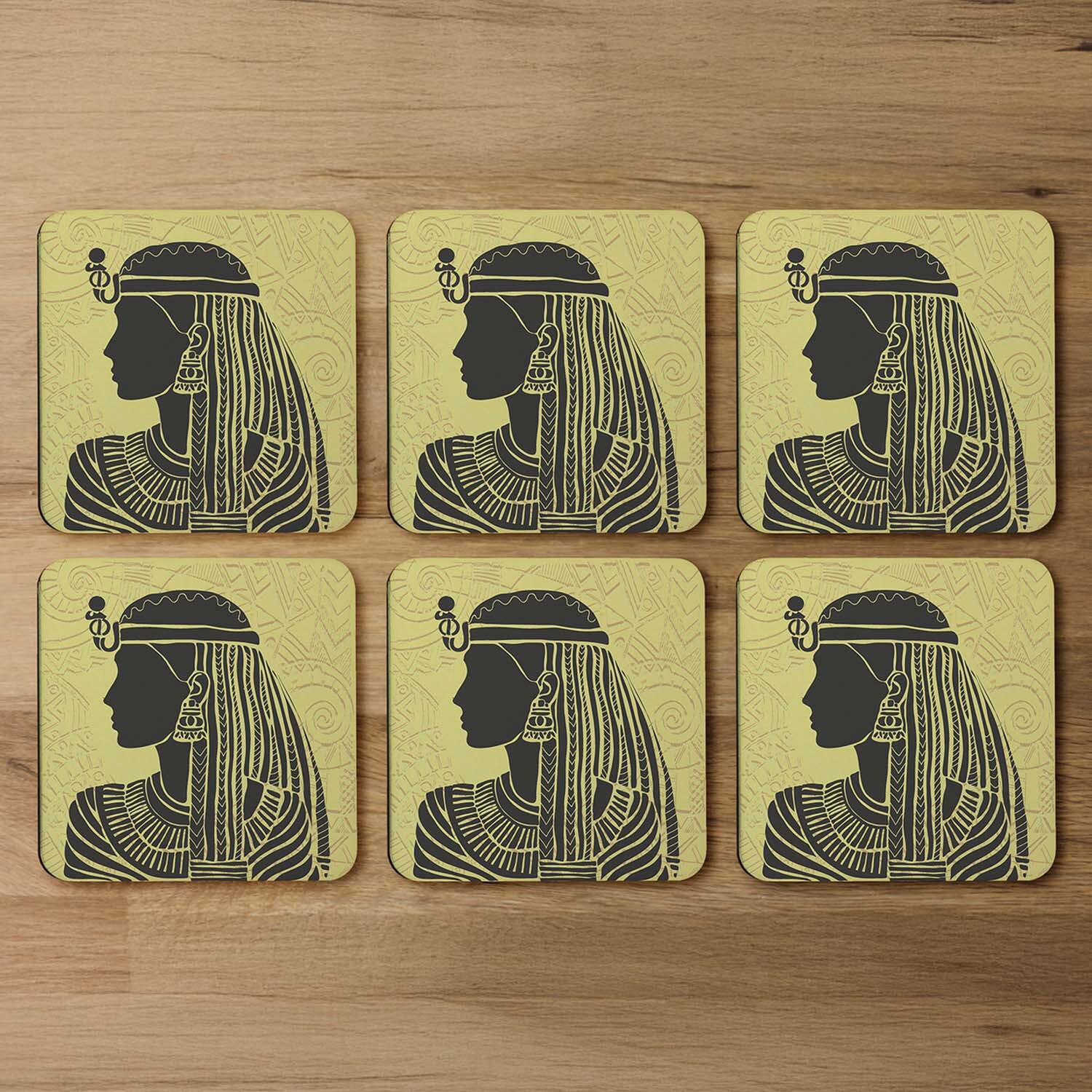Egyptian Women On Yellow Coaster - Yellow