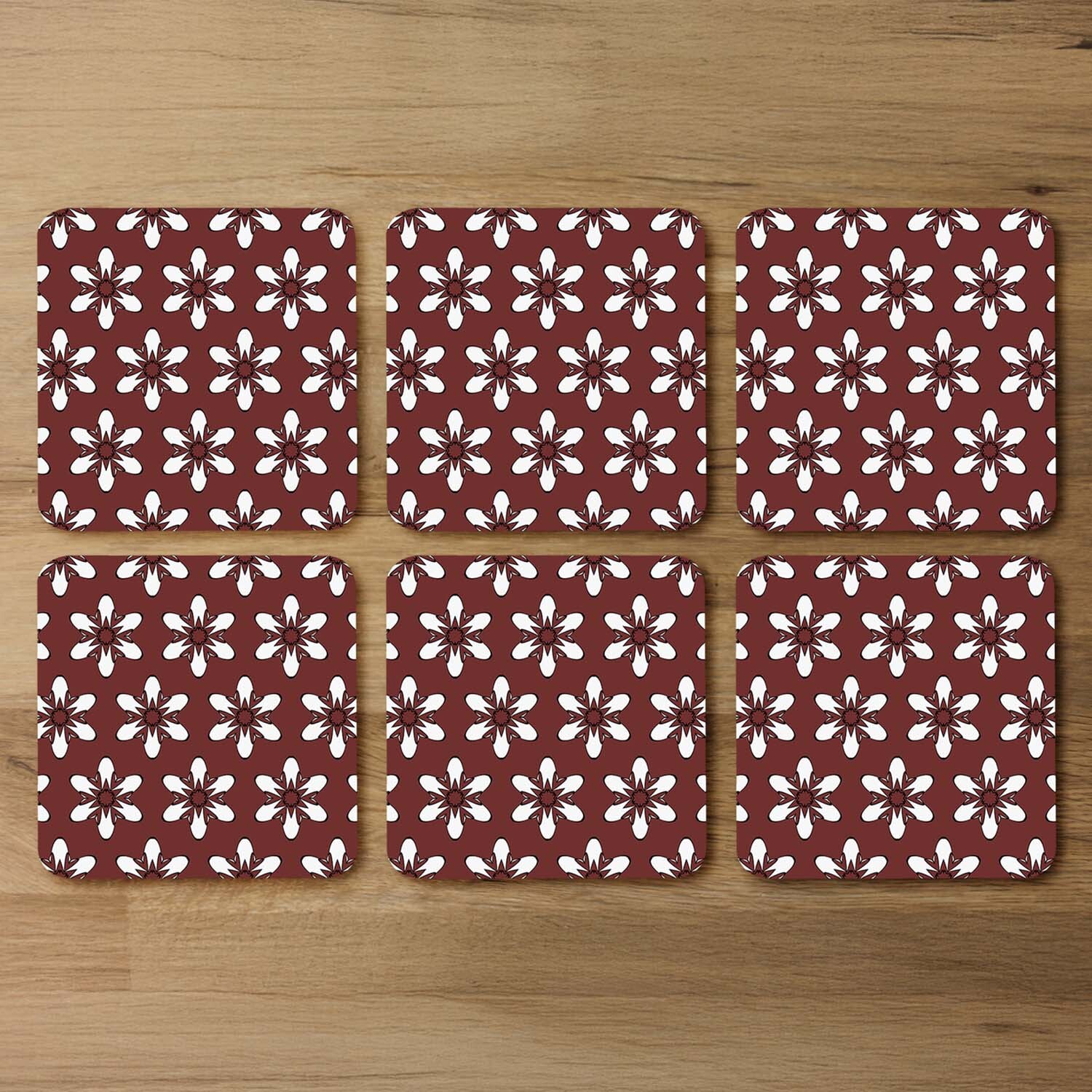 Image of Modern Decorative Floral Pattern Coaster -&hellip;