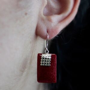 925 Silver Coral Mini Disc Earrings - Bali