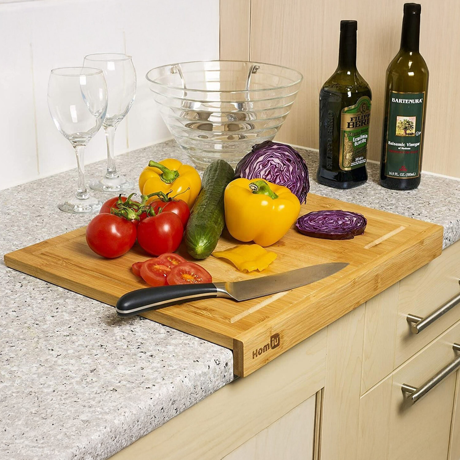 Homiu Bamboo Counter Edge Chopping Board - Neutral