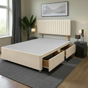 Cream / Small Single Emily Divan Bed Base 2 Drawers and Headboard shot 12476294