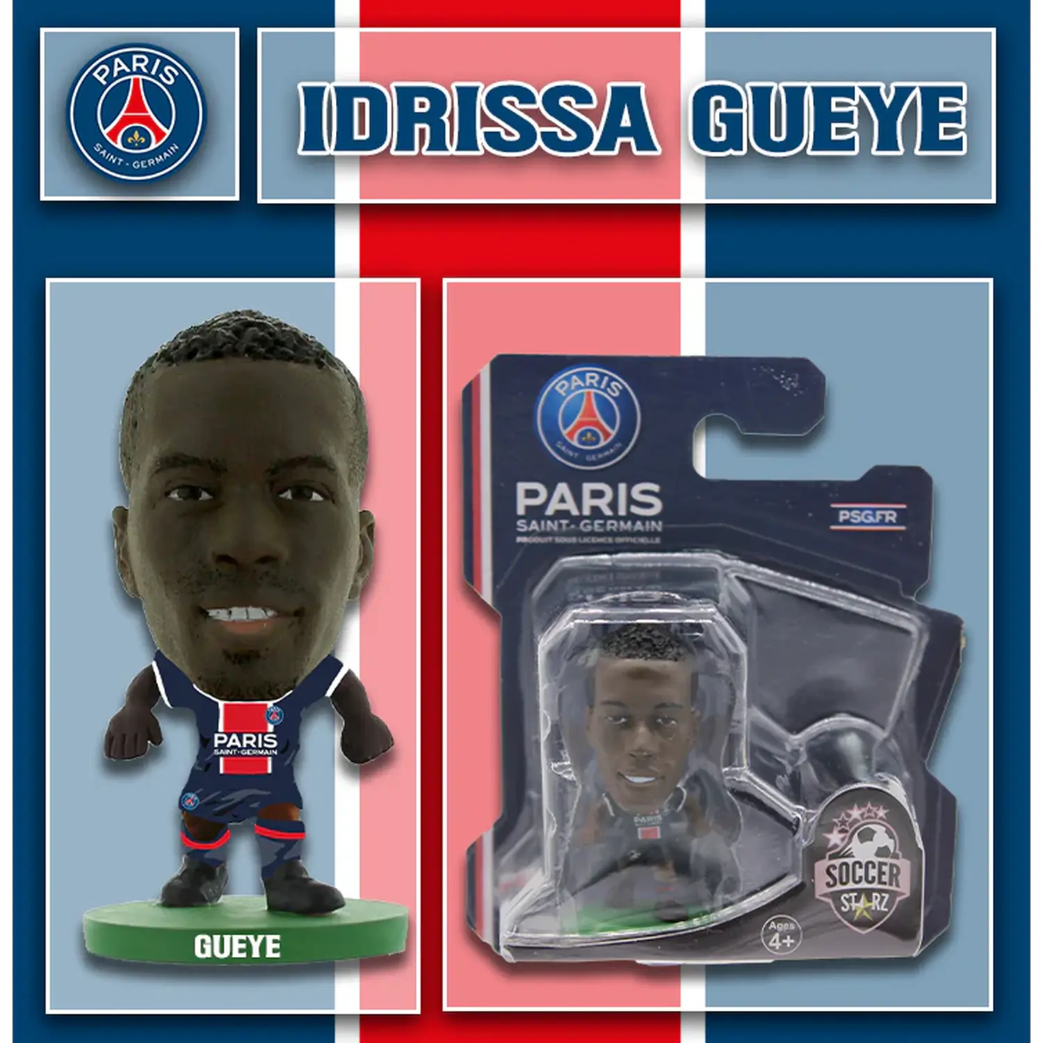 SoccerStarz Paris St Germain Idrissa Gueye-HomeKit ClassicKit 5cm Figure - Blue