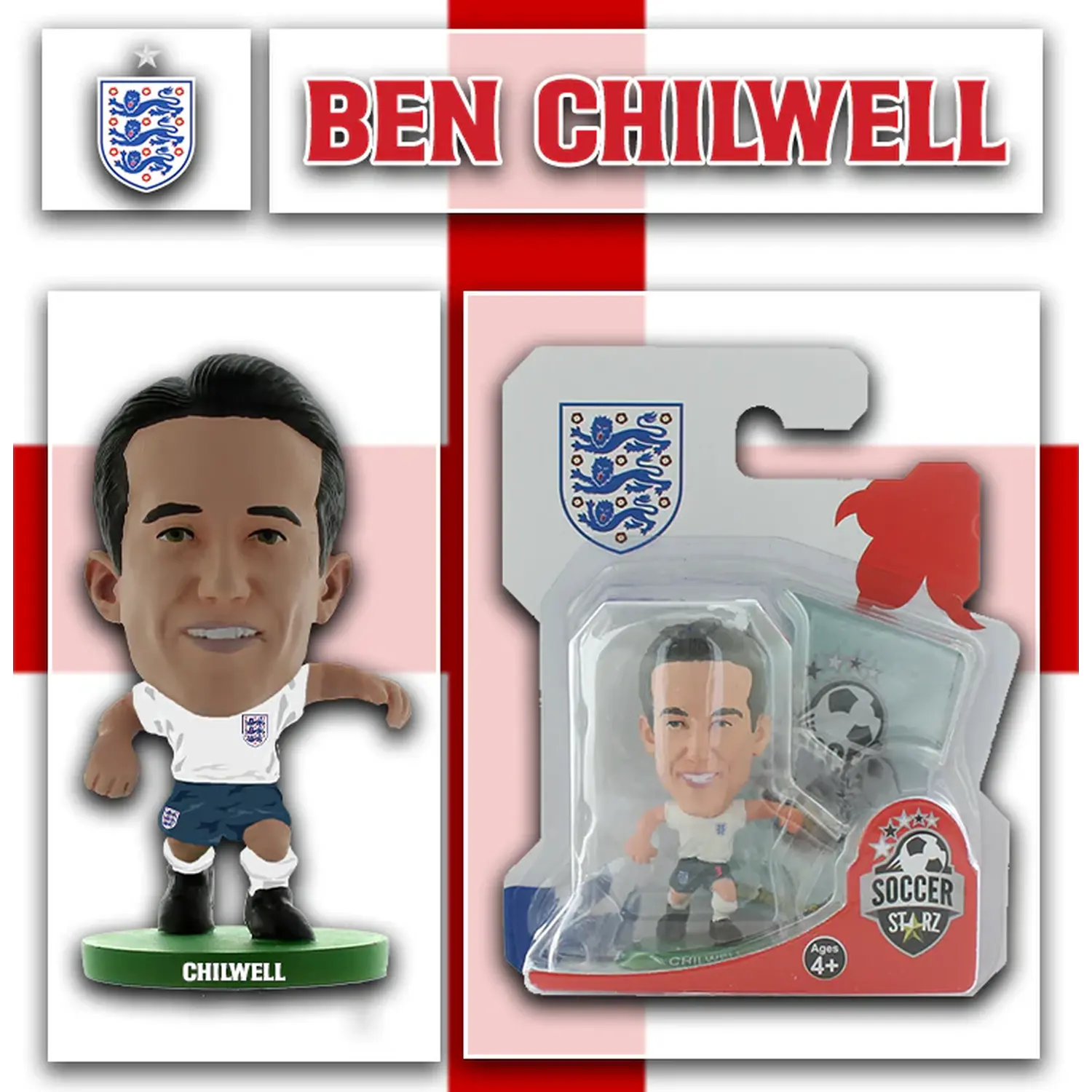 SoccerStarz England Ben Chilwell 2022 Version 5cm Figure - White