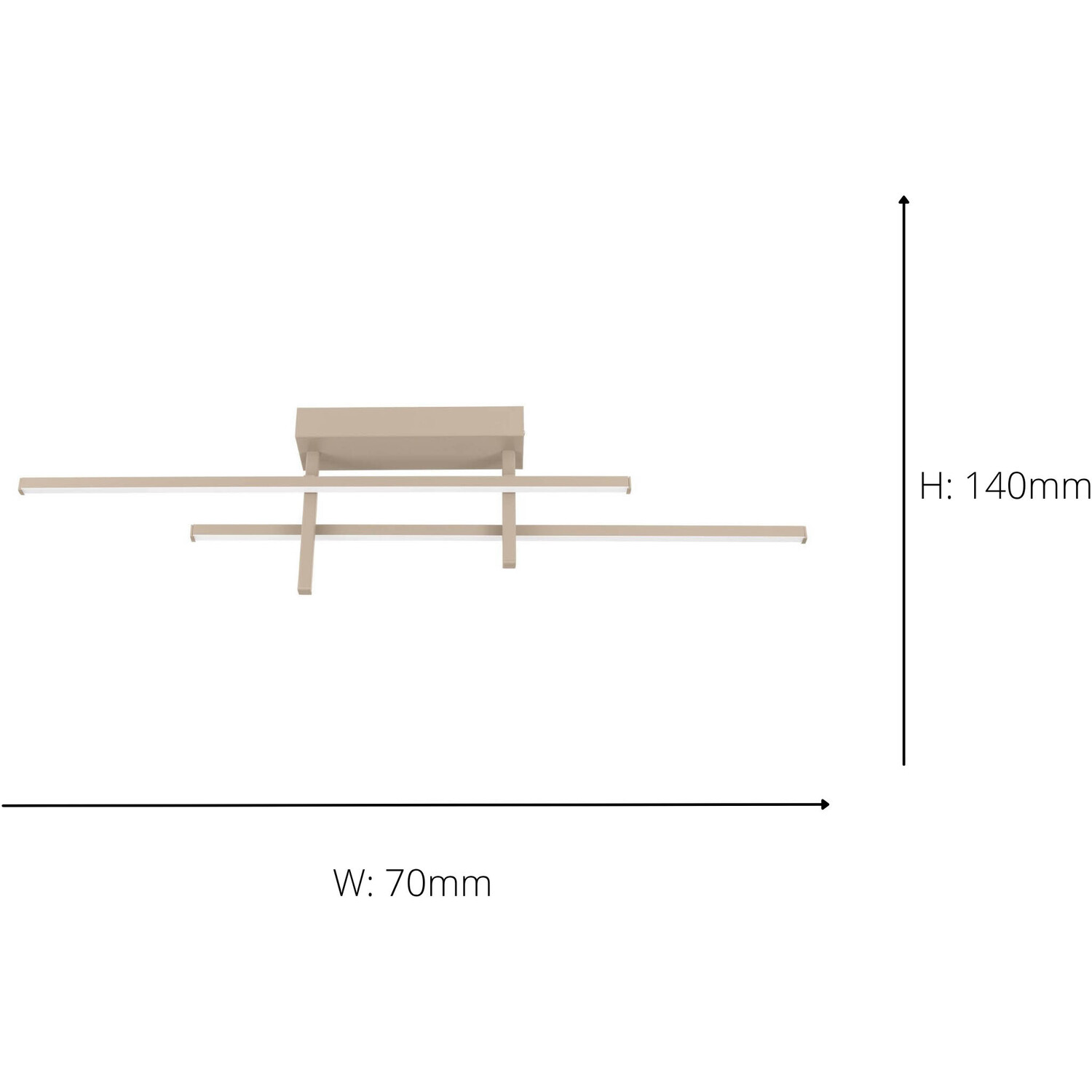 Eglo Trepiliano Aluminium And Steel Modern Led Linear Ceiling Light Sandy - Beige
